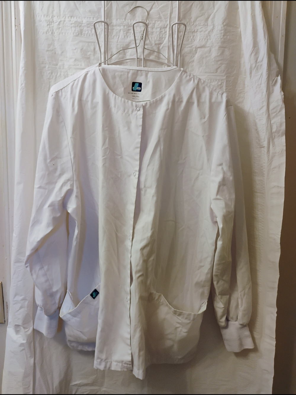 Adar White Snap-Front Women's Medical Jacket/Scrub